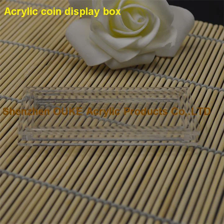 China Supplies Rectangle Acrylic Coin Display Box Hot Sell Coin Box