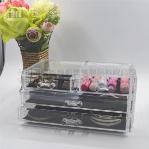 Najlepiej sprzedający kryształ-Akrylowy Makeup-Organizer-Perspex Makeup With 3 Szuflada