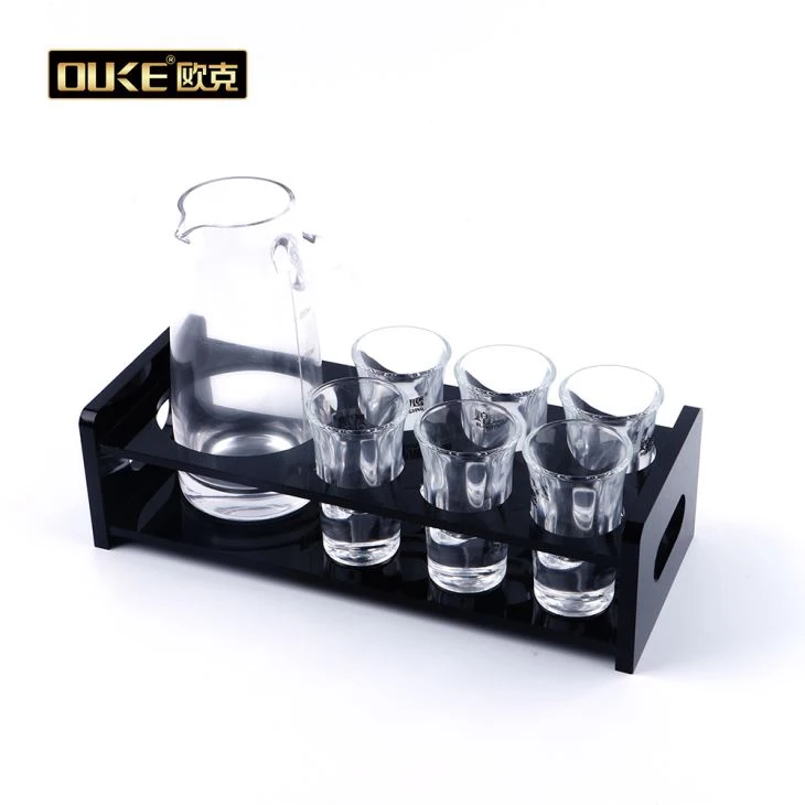 6 Round Holes Shot Glass With Acrylic Holder